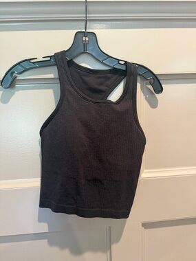 Lululemon ebb to street cropped tank - black
